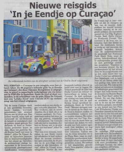 Nieuwe reisgids “In je Eendje op Curcao”