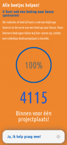 Eén projectplaats gedoneerd!