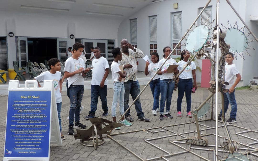 15 juni 2017 krijtschool grupo 7a-7b-7c a bin bishita e exsposishon di isla den nos bida na naam